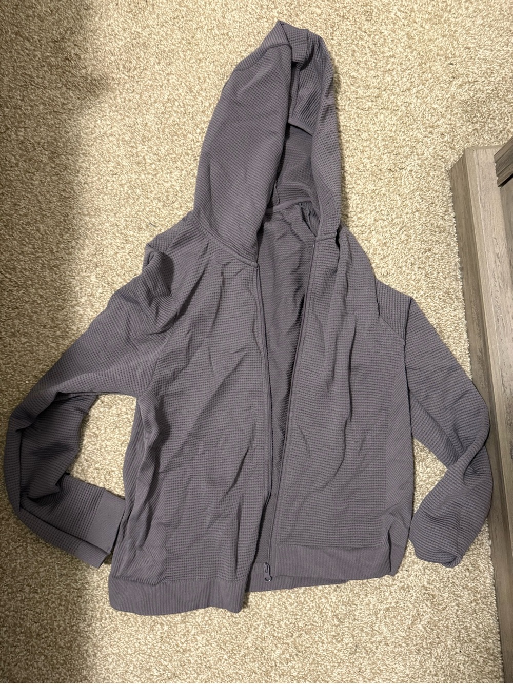 Avia Purple Waffle-Texture Zip Hoodie